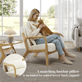 thumbnail image 5 of Renwick Corduroy Accent Armchair with Solid Wood Legs, Beige, 5 of 9