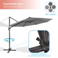 thumbnail image 6 of FLAME&SHADE 10ft Outdoor Round Patio Cantilever Market Offset Umbrella for Deck,Balcony and Poolside,Gray, 6 of 6
