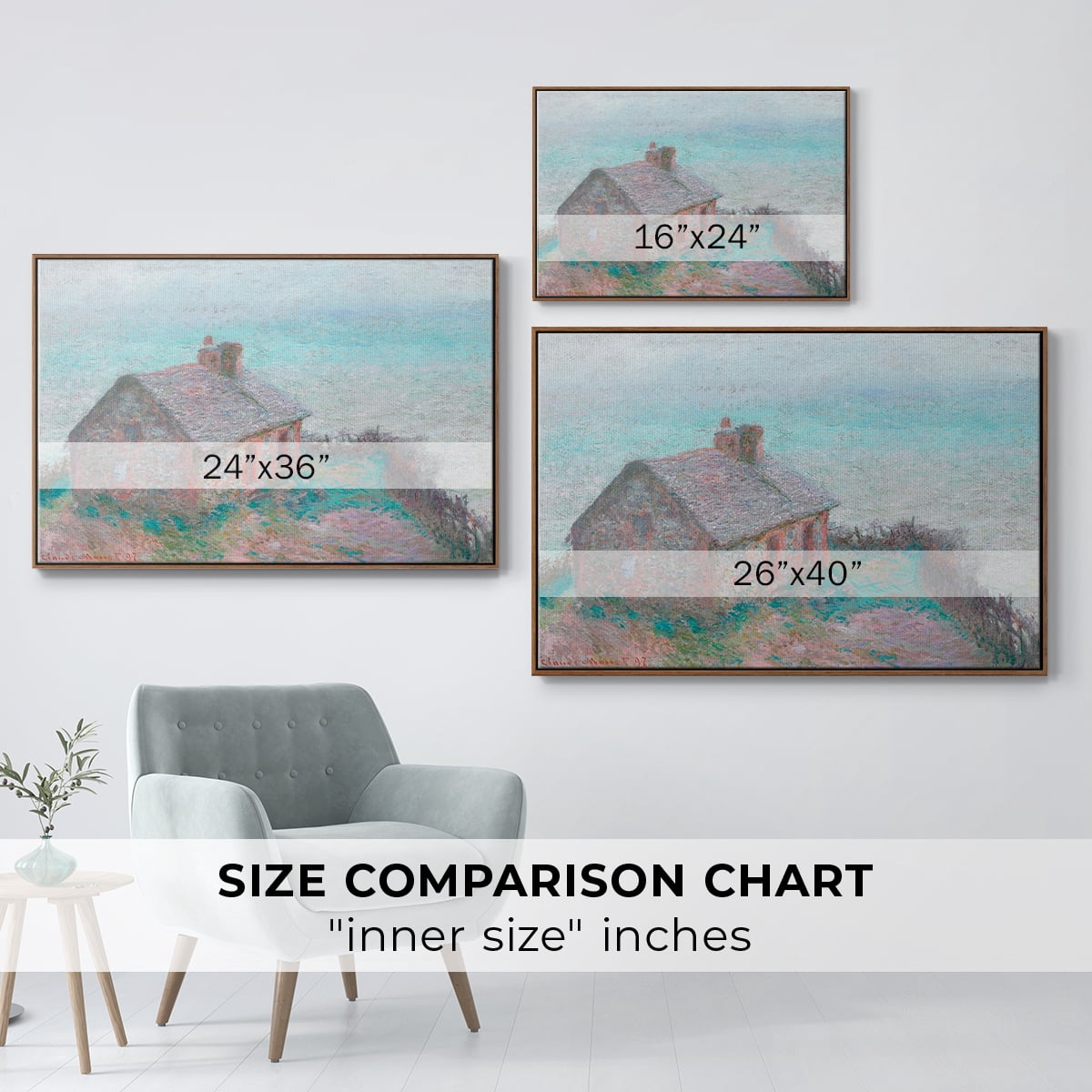 Vintage Landscape-CXLIX By Wexford Home Framed in Walnut Wood Gallery Wrapped Canvas 27 in. x 41 in.