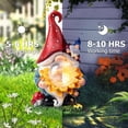thumbnail image 4 of Waitmin Charming Solar Lights Gnome Statues LED Sunflower and Crackled Glass Globe, Ideal for Garden, Patio, Lawn Decor, and Unique Housewarming Gifts, 4 of 9