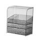 thumbnail image 2 of Organizador de maquillaje elegante, caja de almacenamiento de maquillaje transparente de 3 capas para organizar el escritorio con soporte para lápiz labial, 2 of 9