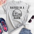 thumbnail image 2 of Raised In A Barn Shirt, Unisex Women's Men's Shirt, Farm Shirt, Farmer Shirt, Farm Girl Shirt, Heather Ash, X-Small, 2 of 6