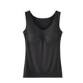thumbnail image 2 of Antinious Pajama Tank Tops for Women Solid Crew Neck Built-In Bra Sleeveless Homewear Top,Holiday!Sleep Shirts for Women,Women Tops Casual,Black,Free Size, 2 of 4