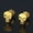 Gold, variant on Men's Black Punisher Skull Stud Earrings, Gothic Punk Retro Rock Earrings, Screw Back Stud