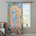 thumbnail image 3 of Seahorse Coastal Sheer Curtains 45 Inches Long, Summer Nautical Starfish Coral Brown Anchor Light Filering Curtains, Breathable Simi Curtain Privacy Drapes for Kitchen Bathroom Small Window Treatment, 3 of 9