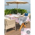 thumbnail image 5 of Outdoor Tablecloth with Umbrella Hole for Patio/Picnic/Party/Camping, Pink Grey Sunflowers Waterproof Table Cloth Rectangle Table Cover Washable, Boho Rustic Floral Vintage Blossom (60"x 120"), 5 of 8