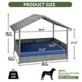 thumbnail image 2 of Uforic Large Dog House Indoor Outdoor, Wicker Dog House with Waterproof Roof and Washable Cushion Blue,32.9"L x 27.6" W x 28.3" H, 2 of 9