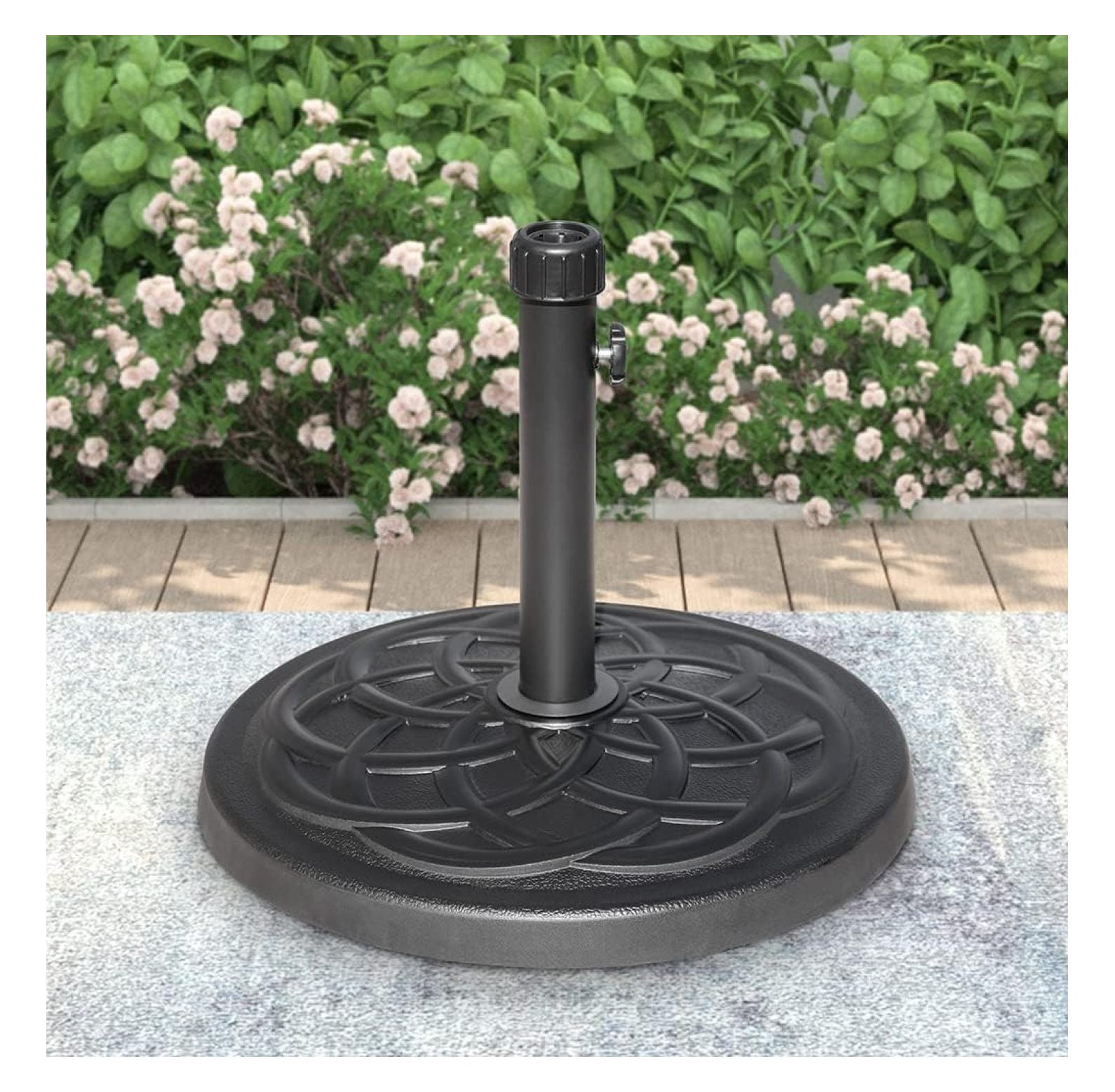 27LBS Resin Umbrella Base Heavy Duty Outdoor Stand, Umbrella Base Holder, Patio Base Stand for Garden Beach Patio, Black