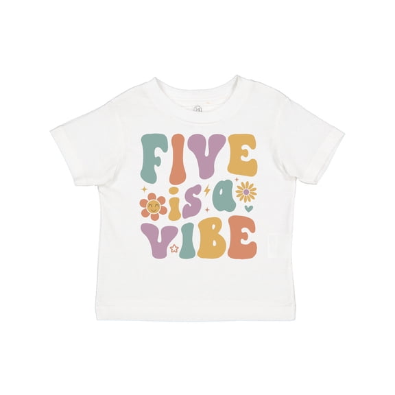 Inktastic Five is a Vibe 5th Birthday Retro Colors Boys or Girls Toddler T-Shirt