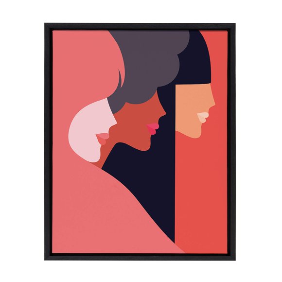 Kate and Laurel Sylvie We Can Framed Canvas Wall Art by Dominique Vari, 18x24 Black, Modern Inspirational Wall Decor