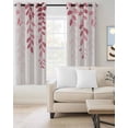 thumbnail image 2 of Pink Ombre Botanical Blackout Curtains 72 Inches Long for Bedroom, Watercolor Pastoral Leaf Farmhouse Thermal Insulated Room Darkening Black Out Window Curtain Panels Grommet Drapes for Living Room, 2 of 8