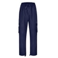 thumbnail image 2 of Liacowi Men Baggy Cargo Pants Elastic Waist Wide Leg Pants Loose Fit Straight Trousers Casual Jogger Pants with Zipper Pockets Club Streetwear, 2 of 7