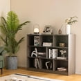 thumbnail image 4 of WYDK 8 Cube Bookcase, Freestanding 3-Tier Open Bookshelf, Modern Storage Display Cabinet, Wood Cube Storage Organizer for Living Room, Kid’s Room, Grey, 4 of 18