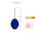 thumbnail image 3 of ANGARA Lab Grown 4 Ct Oval Blue Sapphire Solitaire Drop Earrings for Women in 14K Rose Gold (Size-9x7mm) | September Birthstone, Anniversary, Jewelry Gift for Women | Lab-Grown Blue Sapphire Earrings, 3 of 5
