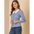 thumbnail image 4 of INSPIRE CHIC Women's Button Down Long Sleeves V Neck Floral Blouse, 4 of 6