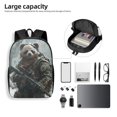 thumbnail image 5 of Goofa Surreal Panda Warrior Pattern 17in Student Backpack - School, Travel, Work Bookbag -Laptop Backpack,Water Resistant College School Computer Bag, 5 of 6