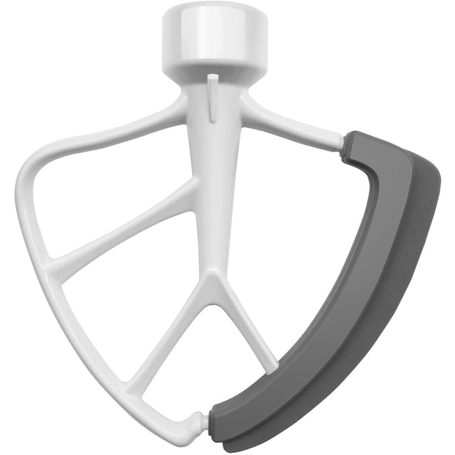 Batidora de borde flexible de 4.5-5 cuartos de galón para batidoras de pie KitchenAid con cabezal inclinable en color blanco