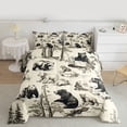 thumbnail image 2 of Homewish Jungle Wildlife Bear Queen Comforter Set,Wild Animal Bedding Sets,Beige Black Bedding Comforter Set For Boys Teens,Ultra Soft Home Decor Reversible,3pcs, 2 of 8