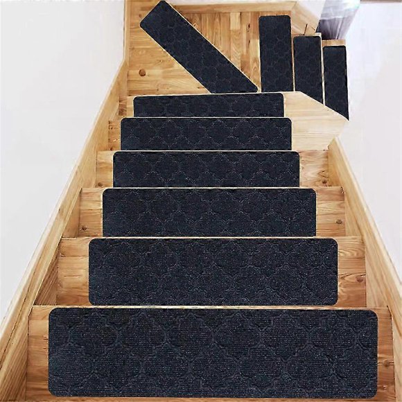 Stair Tread Carpet Set Of 15, Non-slip Stair Tread Mats For Wooden Steps