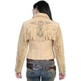 thumbnail image 2 of Scully Leather Womens Beaded Fringe Conchos Boar Suede Jacket Old Rust L, 2 of 2