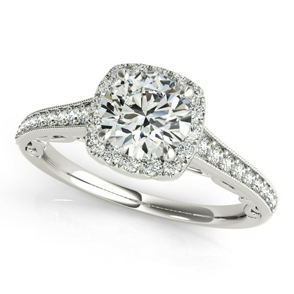 Aonejewelry 1 Ct Halo Round Diamond Engagement Ring In 14k White Gold