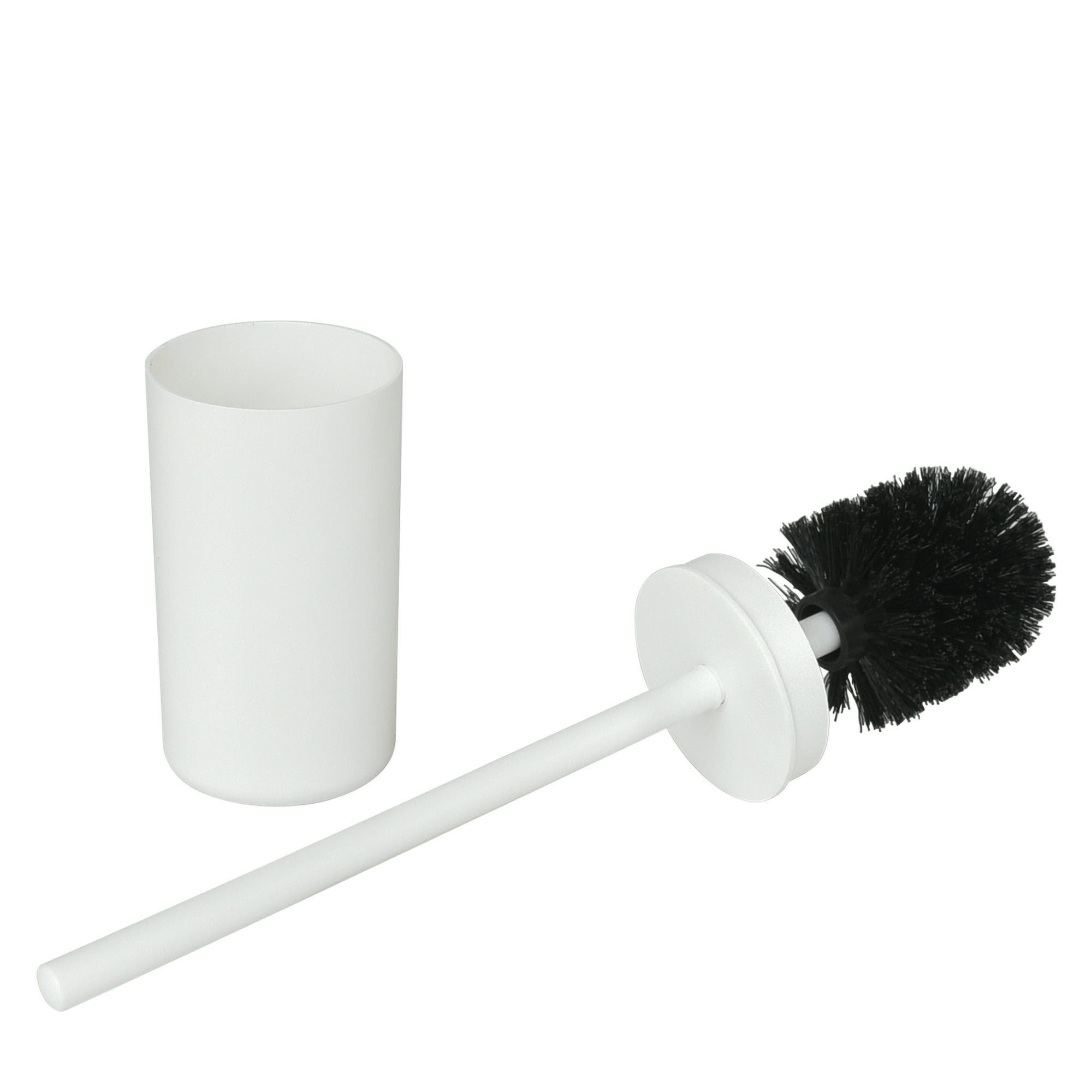 Mainstays Basics Plastic Toilet Brush and Holder Set, White