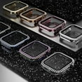 thumbnail image 5 of For Apple Watch Case 44mm Series 6/5/4/SE with Tempered Glass Screen Protector, Double Bling Case Crystal Diamonds Rhinestone Bumper Overall Hard PC Slim Protective Cover For iWatch 44mm, 5 of 8