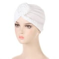 thumbnail image 4 of Prolriy Turbans for Women Braid Turban Hats Hat Cap Hair Bonnet Head Scarf Wrap Cover Head Wraps Hats for Women White, 4 of 4