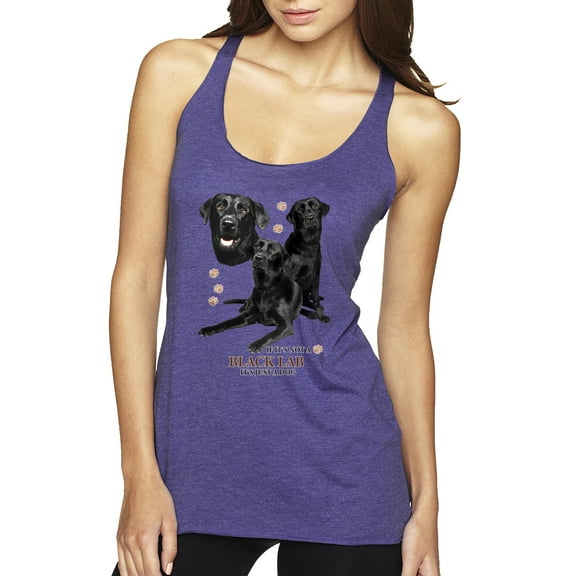 If It's Not a Black Lab It's Just a Dog Gift | Womens Dog Lover Premium Tri-Blend Racerback Tank Top, Purple Rush, Medium