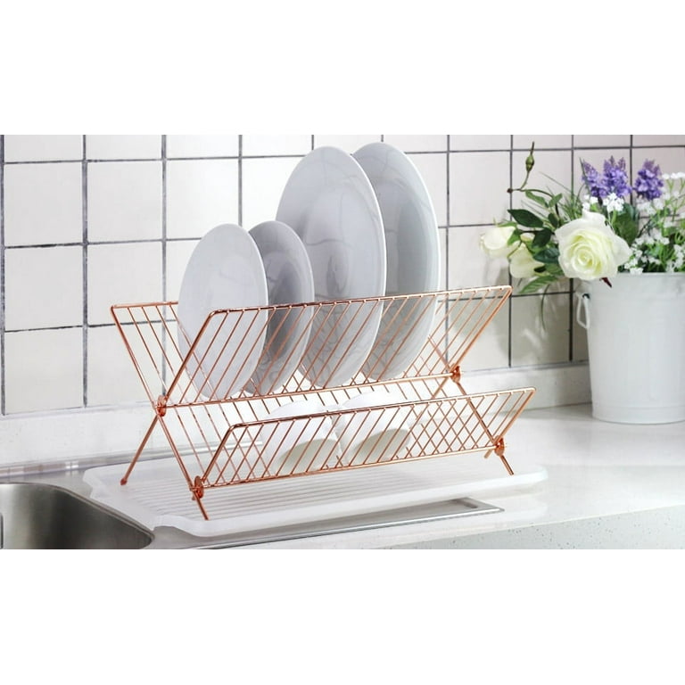 Wall-mounted Dish Rack Stainless Steel Foldable Dish Drying Rack