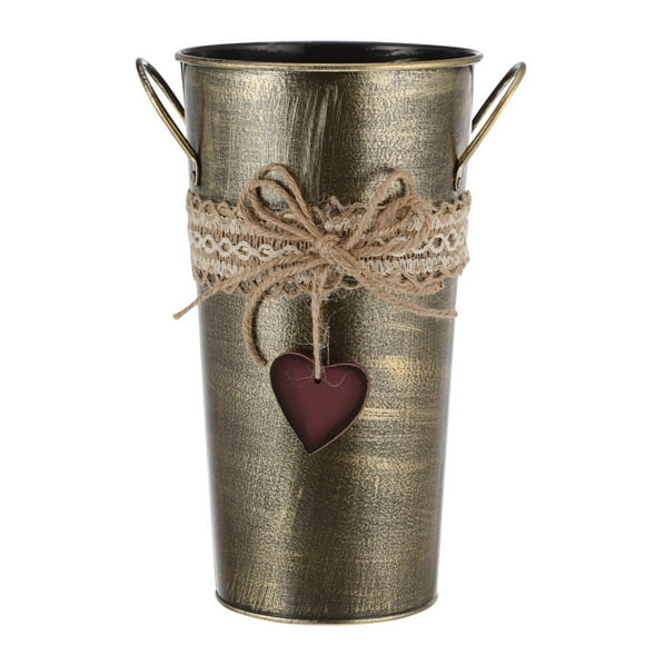 AMERTEER 1pc Retro Gardening Flower Bucket Delicate Iron Art Flower Arrangement Bucket