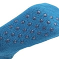 thumbnail image 4 of Women's Knit Slipper Socks, Plush Lined with Non-Slip Silicone Dots, Indoor Outdoor House Shoes, Cozy Winter Gift. Blue 1 pair, 4 of 5