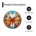 thumbnail image 4 of 12 Inch Wall Clock Battery Operated Silent Clock Decorative for Office, Kitchen, Outdoor, Living Room，Butterflies and Flowers Pattern, 4 of 4