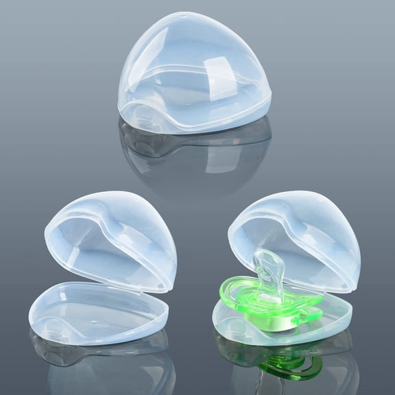 Portable Pacifier Storage Box Travel Case for Pacifiers 4 Pack Clear Plastic Container for Pacifier Holder
