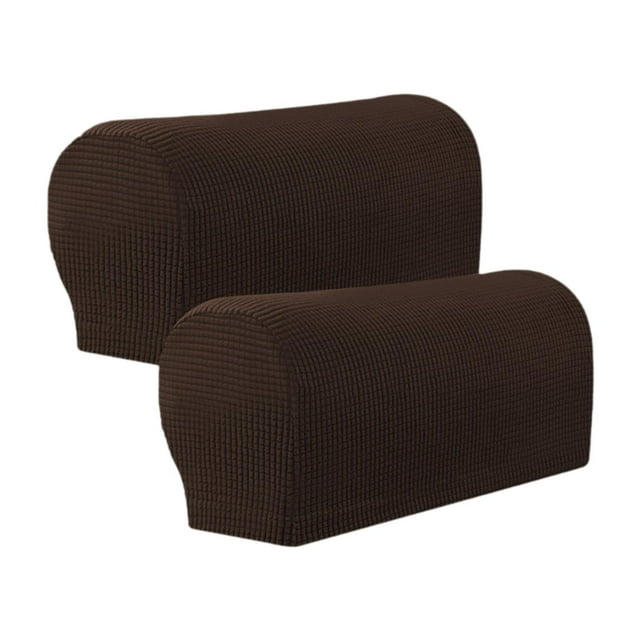 Luzkey 2Pcs Sofa Armrest Covers Arm Covers Elastic Scratch Resistant Washable Comfortable Furniture Protector for Chairs Sofas Couch Dark Coffee