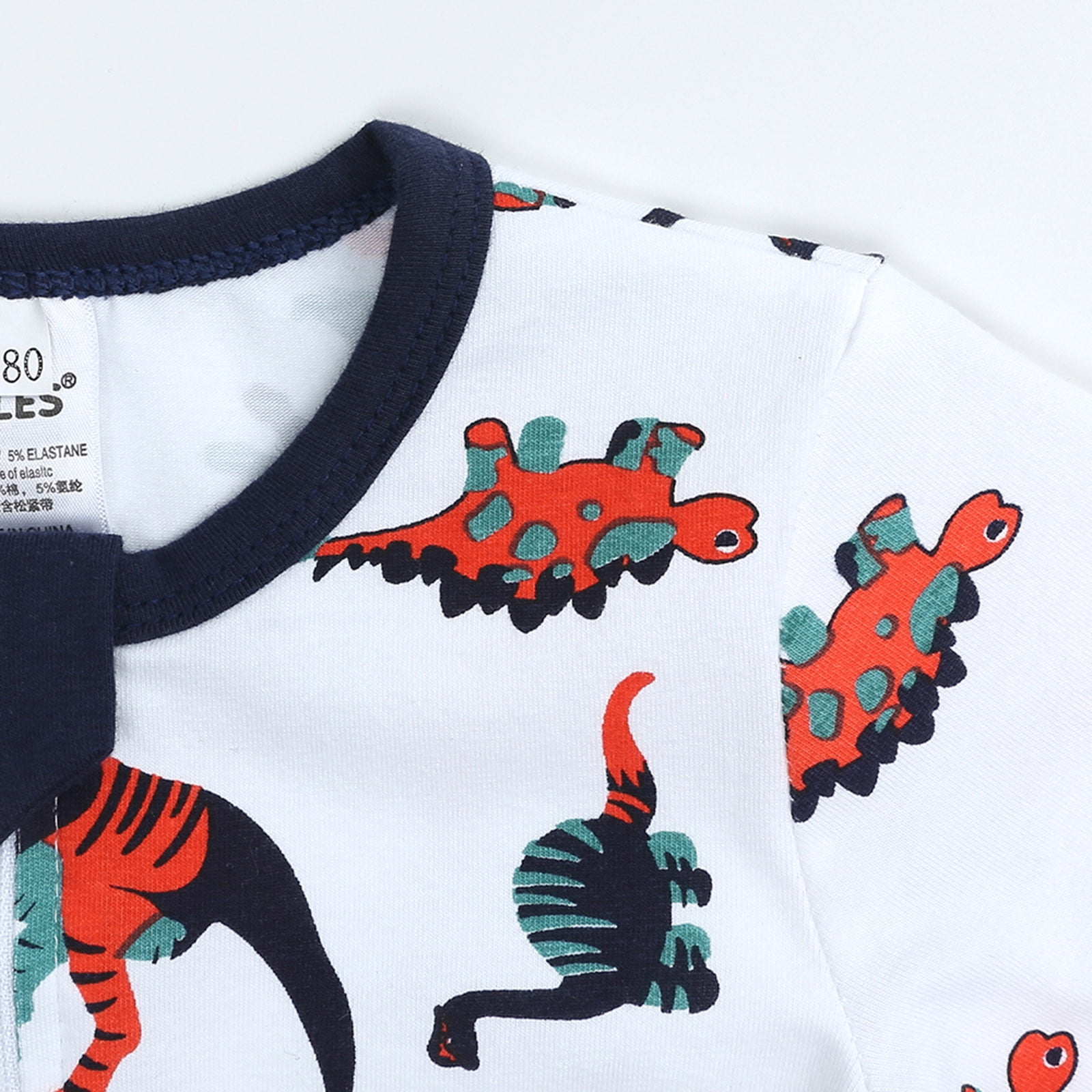 KVPLBQFD Baby Boy Jumpsuit Boys and Long Sleeve Onesies 18-24 Months Girls Baby Sleep and Play Pajamas Romper Jumpsuit Printed Cotton One-piece Romper with Zip Front Toddler Girls Clothes