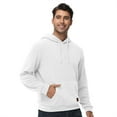 thumbnail image 6 of QPNGRP Men's Pullover Hoodies Plaid Long Sleeve Drawstring Casual Hooded Sweatshirts with Kanga Pockets White M, 6 of 6