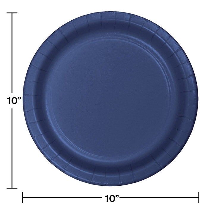 240/Case Bulk Navy Sturdy Style Paper Banquet Plates 10.25 inch