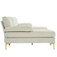 thumbnail image 5 of Zimtown Convertible Sectional Sofa,U Shaped Couch with Double Reversible Chaise, Soft Linen Fabric Sectional Couch with Metal Feet Beige, 5 of 10
