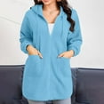 thumbnail image 2 of Woman Hoodie Blue Zip Up Long Hoodie Long Sleeve Women Hoodies Pullover Women's Clothes S, 2 of 9