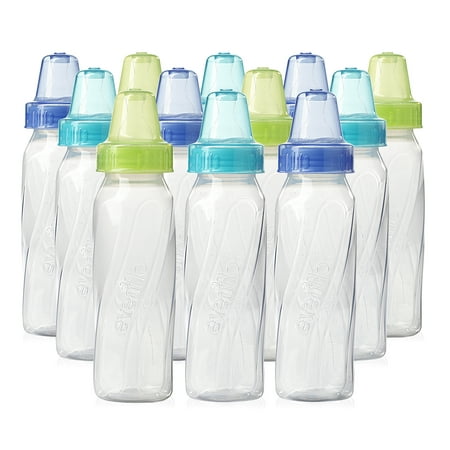 Evenflo Classic BPA-Free Plastic Baby Bottles - 8oz, Teal/Green/Blue,