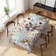 thumbnail image 3 of Christmas Snowman Table Cloth Waterproof Tablecloths, Xmas Tree Snowflake Eucalyptus Tablecloth Dining Table Cover for Kitchen Party Tabletop Outdoor, Rectangle Tablecloth 60x120 Inch, 3 of 9