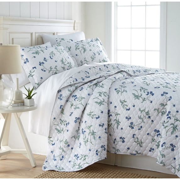 Myosotis Scorpioides Printed Cotton Stitched Set by SouthShore Fine Linens