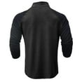 thumbnail image 4 of Honeeladyy Men's Crew Neck Button Flat Mouth Men's Sport Long Sleeve Round-Neck Blouses & Shirts #-Dark Gray-XL, 4 of 6