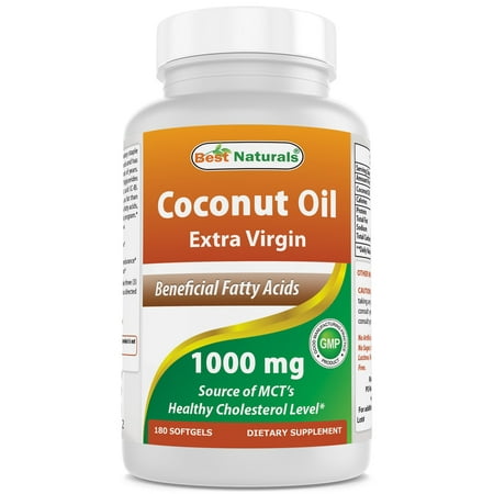 BEST NATURALS Coconut Oil 1000 mg 180 SFG (Best Cheap Coconut Oil)