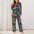 thumbnail image 2 of Balery Bowling Ball Conjunto de Pijama con Estampado para Mujer, Conjunto de Dos Piezas con Manga Larga, Ropa de Dormir Suave con Bolsillos, Pijamas Cómodos-Medium, 2 of 7