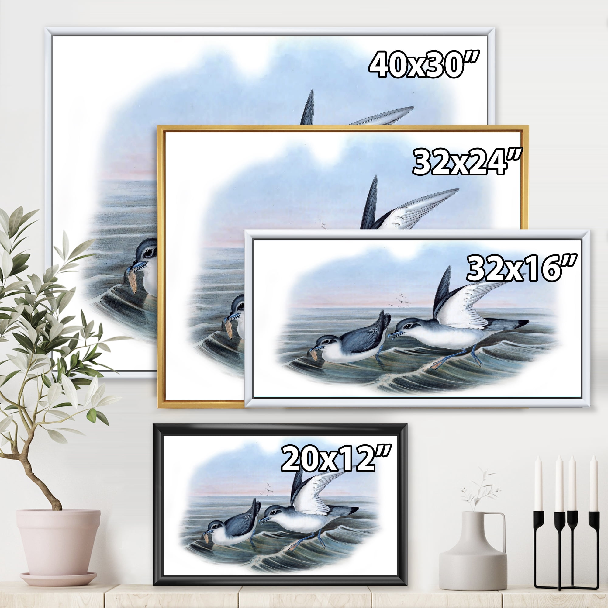 Designart 'Ancient Bird Life X' Traditional Framed Canvas Wall Art Print