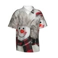 thumbnail image 2 of Balery Christmas Snowman With Hat Print Men's Hawaiian Shirts Short Sleeve Beach Shirt Relaxed Fit Vacation Button Down Shirts-X-Large, 2 of 9