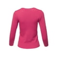 thumbnail image 3 of A2Y Women's Basic Casual Colorful 3/4 Sleeve Knit Pullover Sweator Top Red Pink XL, 3 of 6