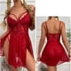 thumbnail image 5 of Camisón de tirantes para mujer lencería ropa de dormir fibra de poliuretano color rojo vino para fiesta temática ANGGREK Otros, 5 of 8